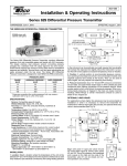 Differential Pressure Transmitter 629 DPS629 - Installation &amp; Operating Instructions