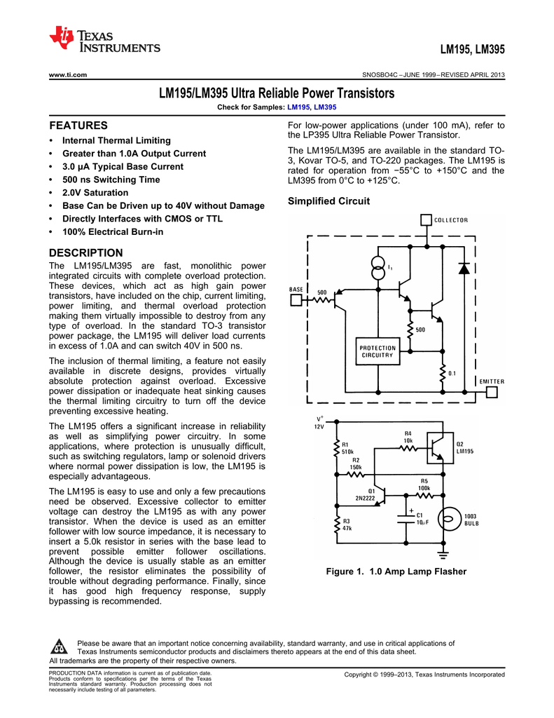 lm195 lm395 ultra reliable power transistors lm195, featureslm195 lm395 ultra reliable power transistors lm195, features manualzz com