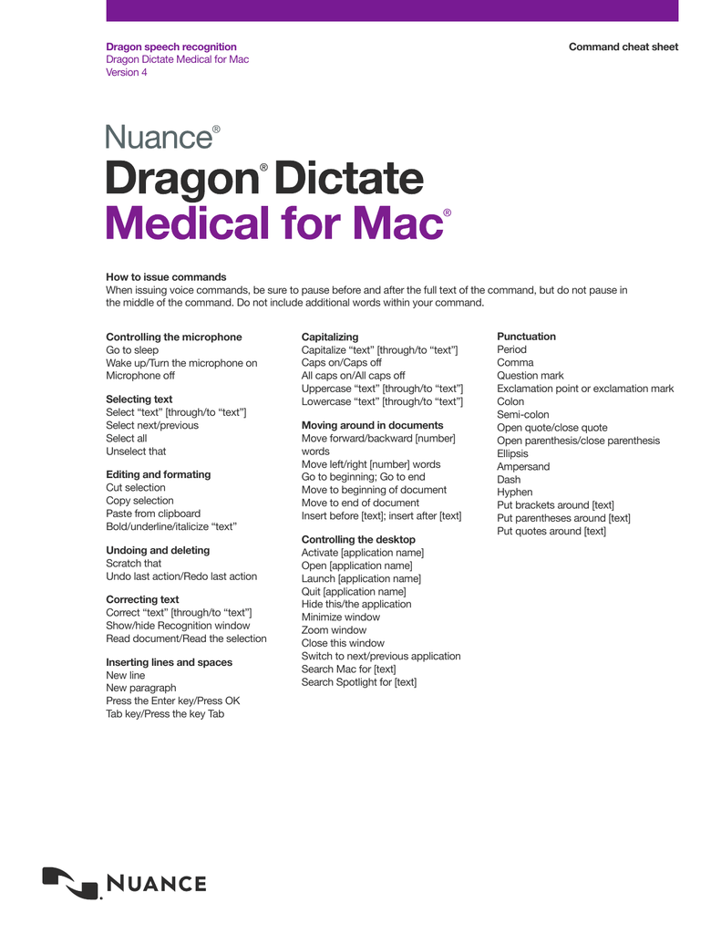 nuance dragon dictate for mac 4