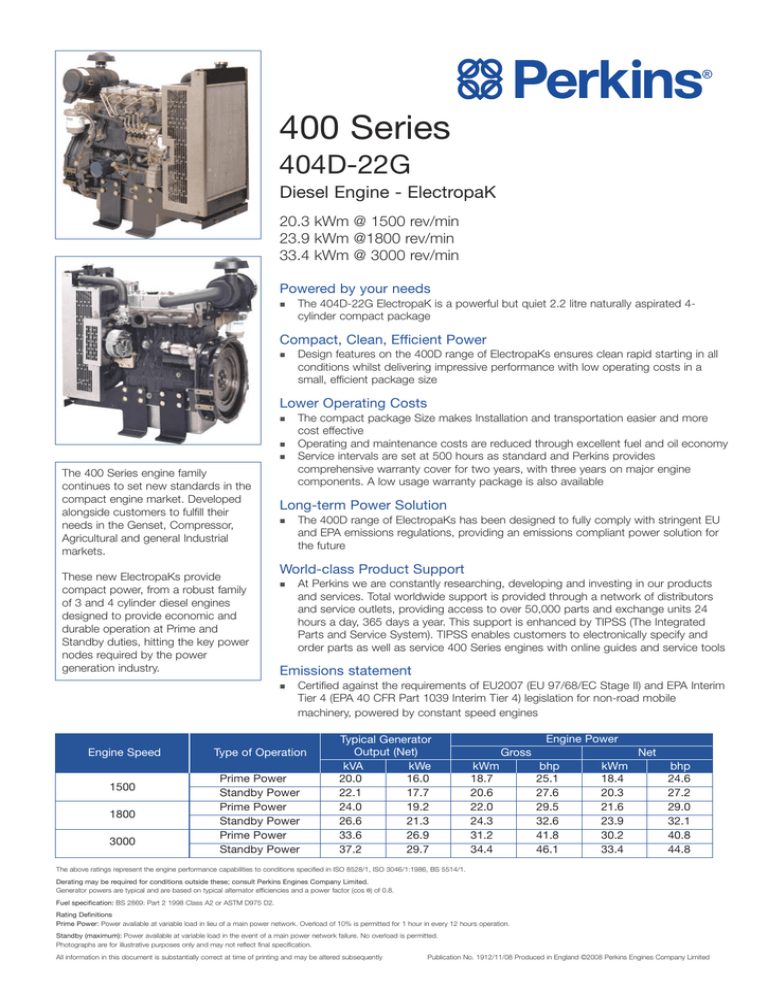 Perkins 404D22G Diesel generator engine specifications! Manualzz