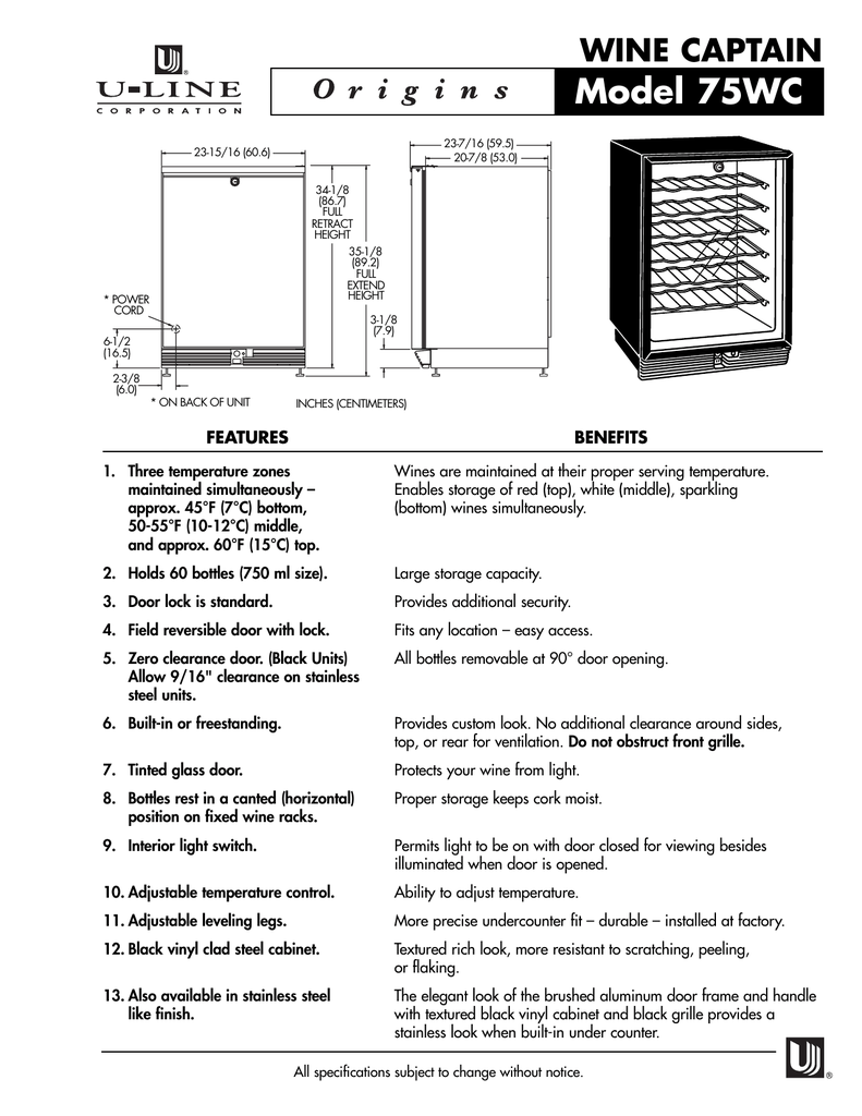 Model 75wc Wine Captain Manualzz Model 75wc Wine Captain Manualzz