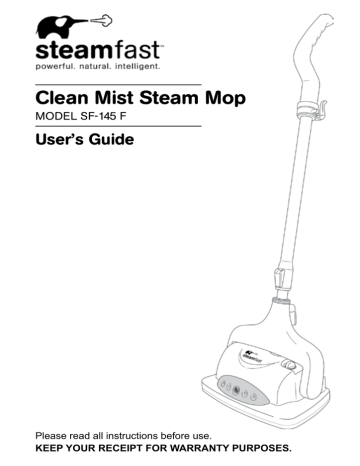 Steamfast SF-145F Owner's Manual | Manualzz