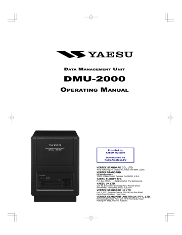 YAESU DMU-2000 Operating Manual | Manualzz