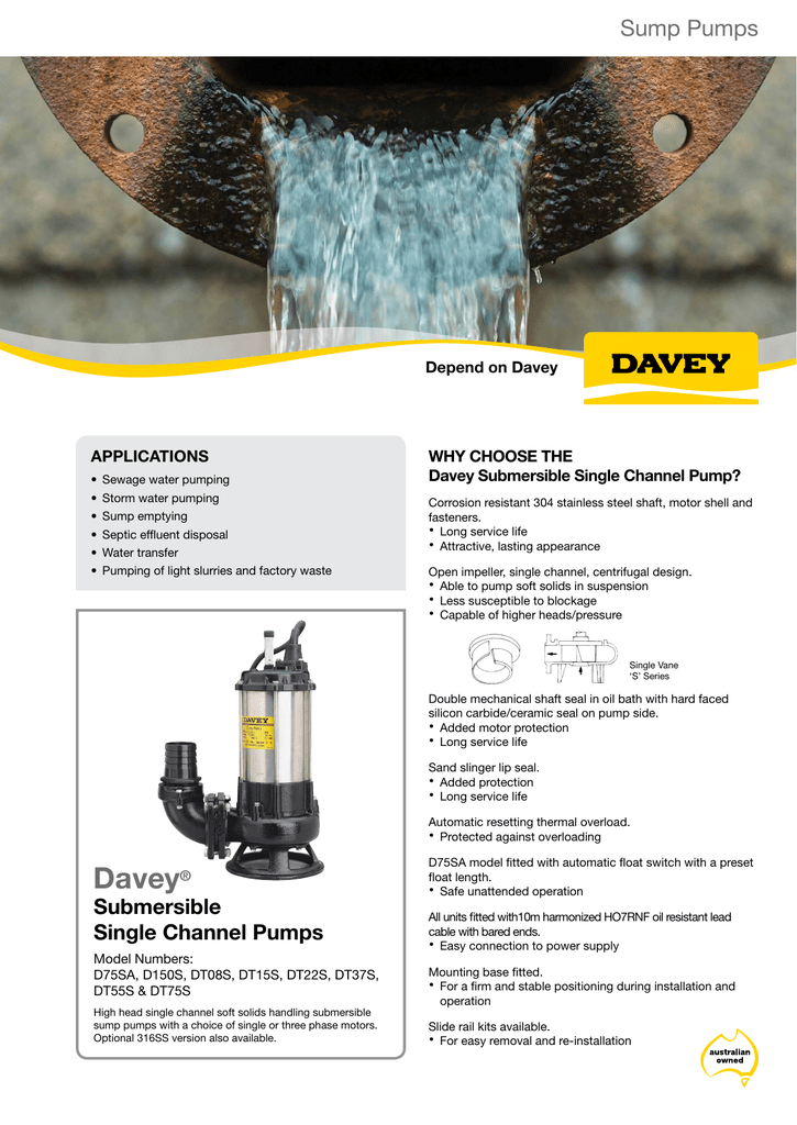 Buy > davey sump pump > in stock
