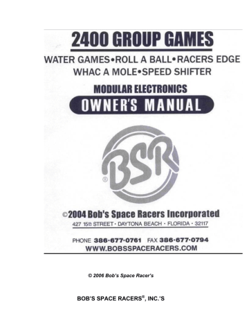 Bob's Space Racers Top Glo Water Race Operator's Manual | Manualzz