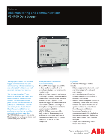 Abb Monitoring And Munications Vsn700 Data Logger Manualzz