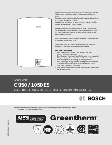 Bosch Greentherm C 1050 ES Installation Manual Manualzz