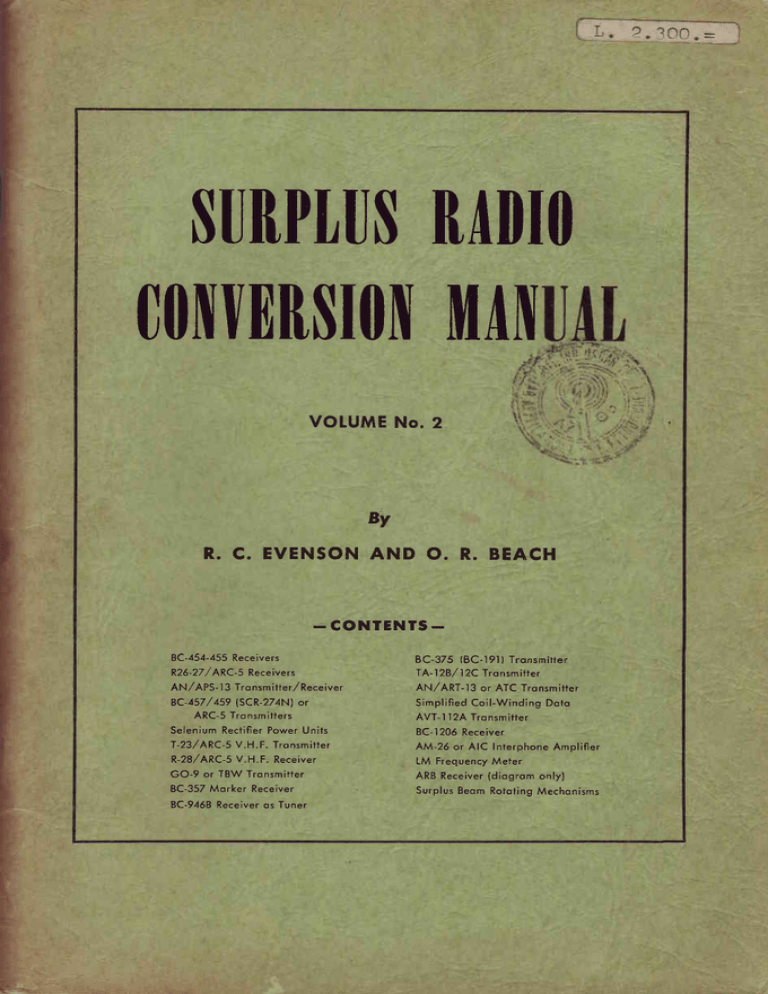 Surplus Radio Conversion Manual Volume 2 Manualzz