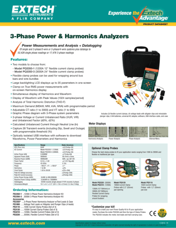 Extech Instruments PQ3350  Datasheet | Manualzz