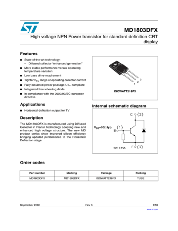 STMicroelectronics MD1803DFX Datasheet | Manualzz