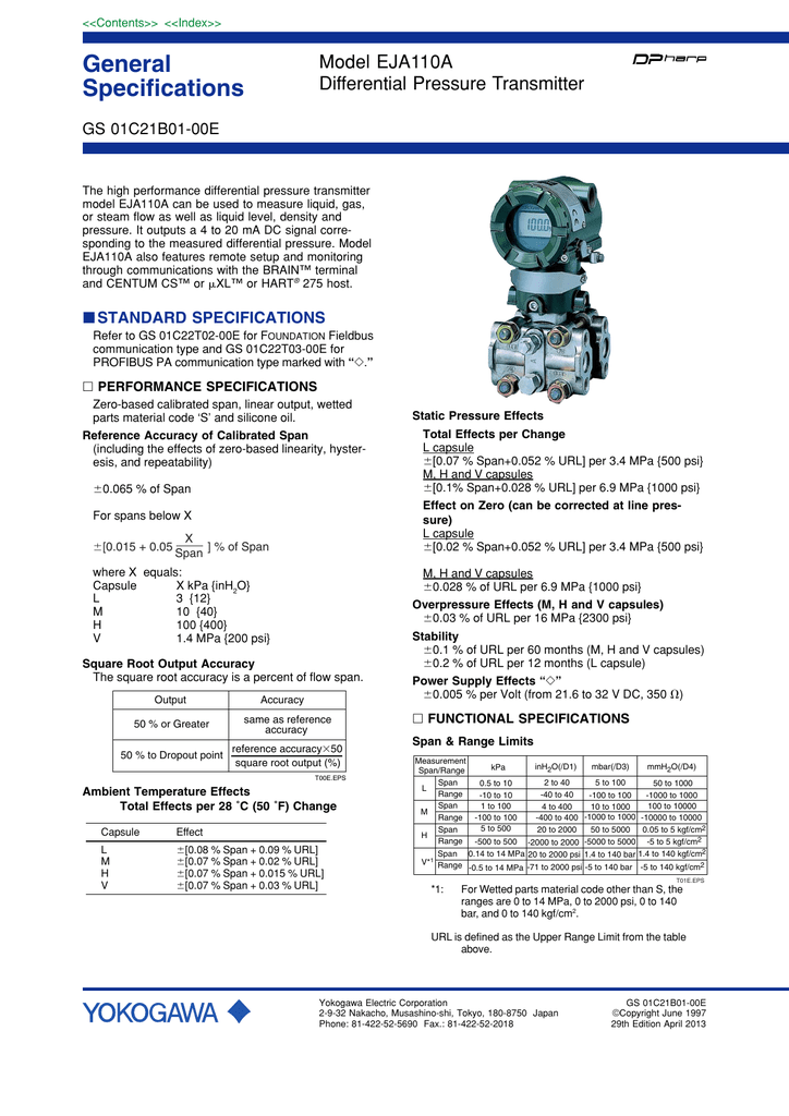 Yokogawa EJA110A Manualzz