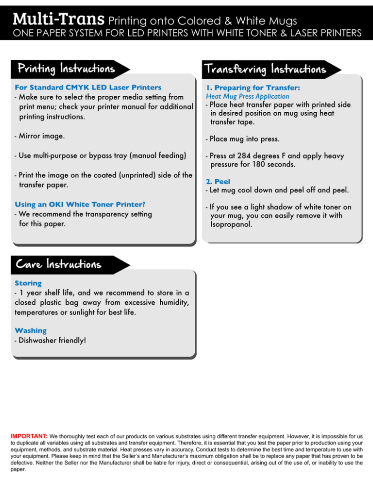 heat transfer paper on mugs