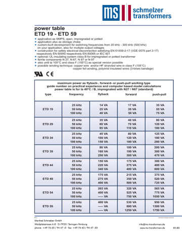 Datasheet For Etd 34 By Manfred Schmelzer Gmbh Manualzz