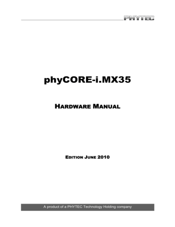 Phytec phyCORE-i.MX35 Hardware manual | Manualzz