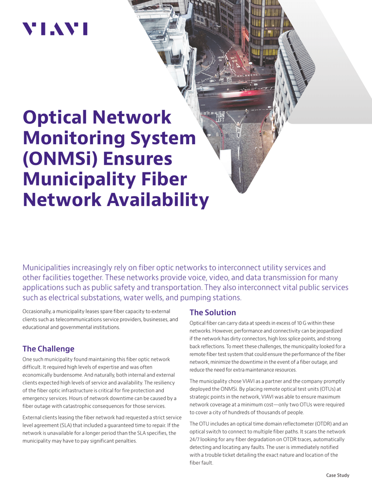 Optical Network Monitoring System Onmsi Ensures Municipality Fiber Network Availability Manualzz