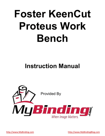 MyBinding Foster Keencut Proteus Workbench Manual | Manualzz