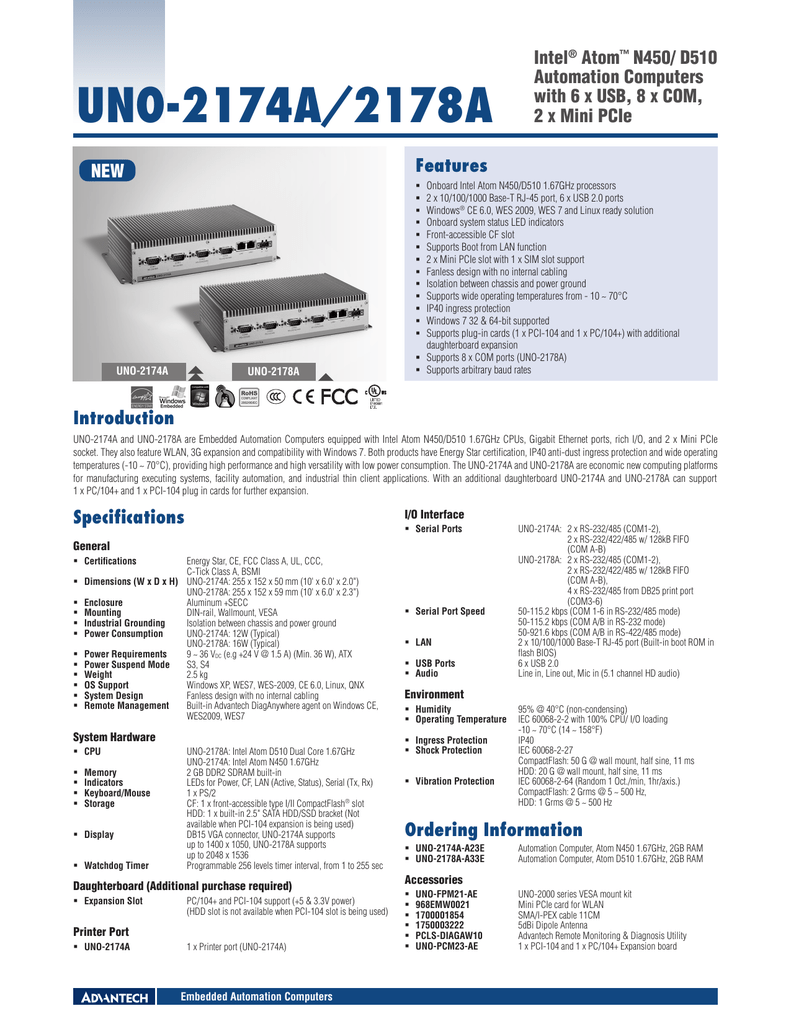 Uno 2174a 2178a Features Intel Atom Manualzz