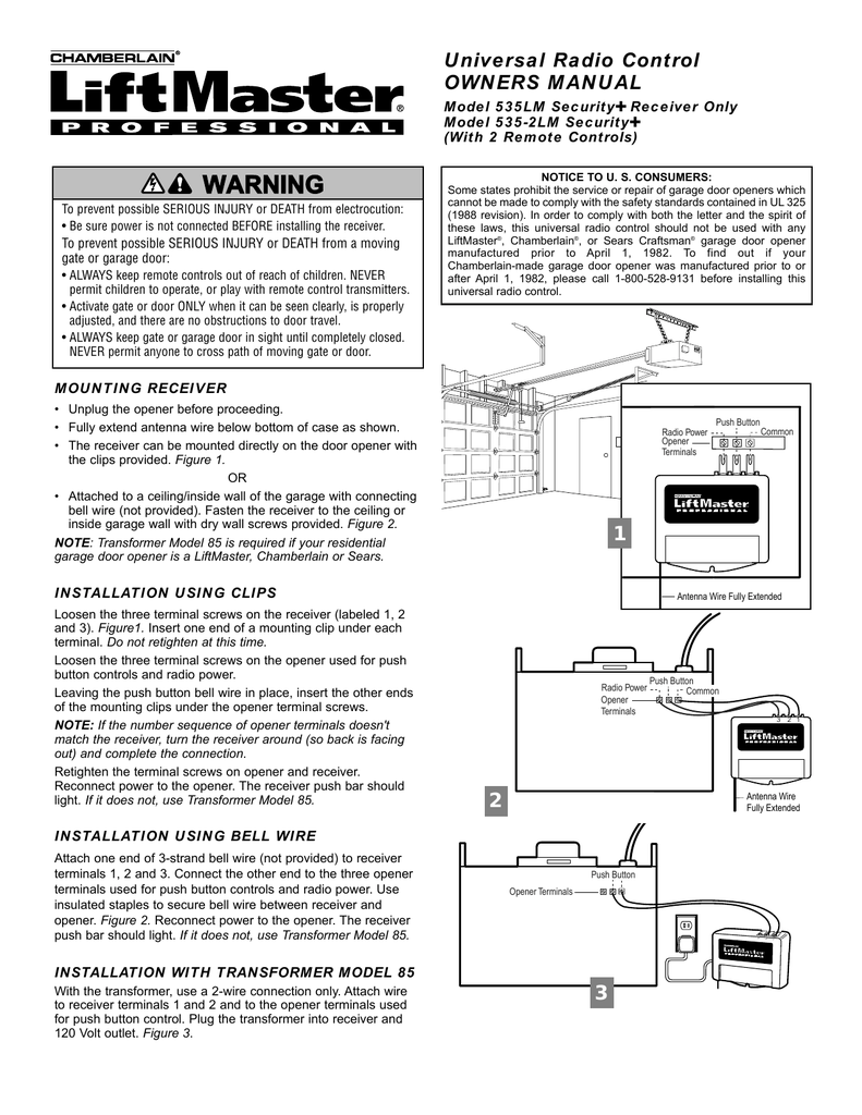 535LM Programming Instructions (click here) | Manualzz