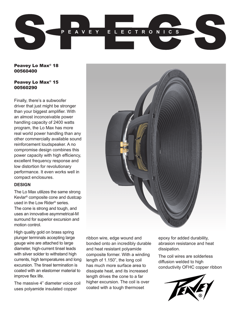 peavey low max 15