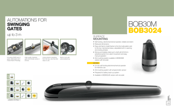BOB3024 BOB30M AUTOMATIONS FOR SWINGING | Manualzz
