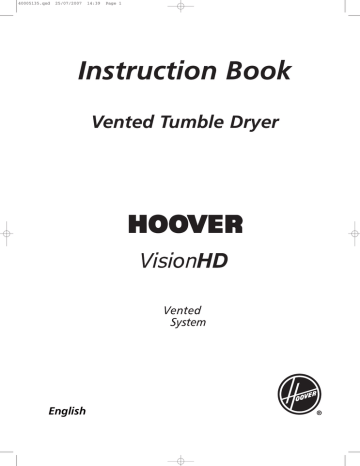 Instruction Book Vented Tumble Dryer English ® | Manualzz