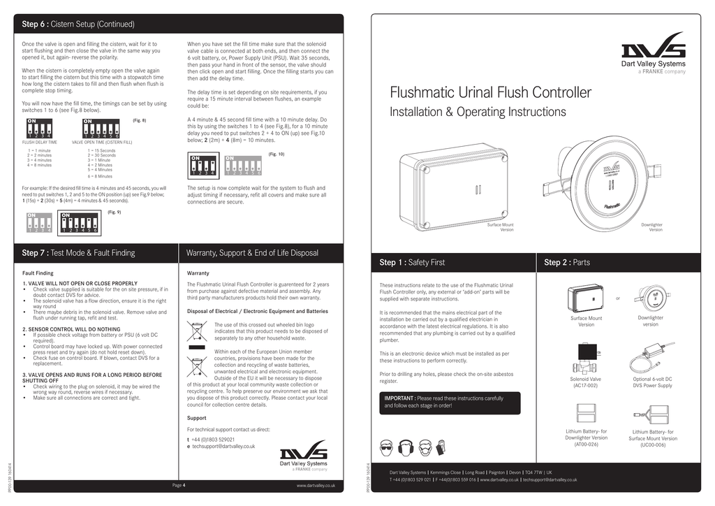 Flushmatic Urinal Flush Controller Installation & Operating