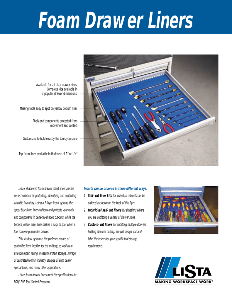 Drawers Foam Liner Manualzz Com