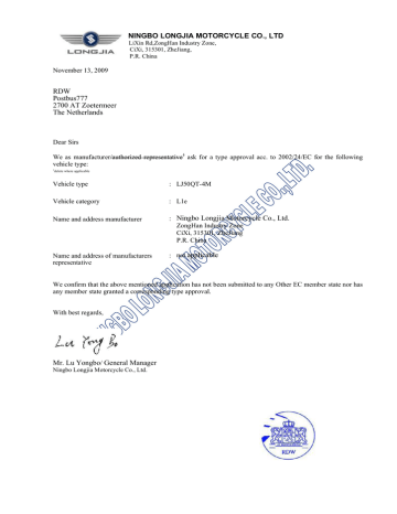 Longjia Lj50qt4m Detaljeret Typegodkendelse 2527 Kb Manualzz