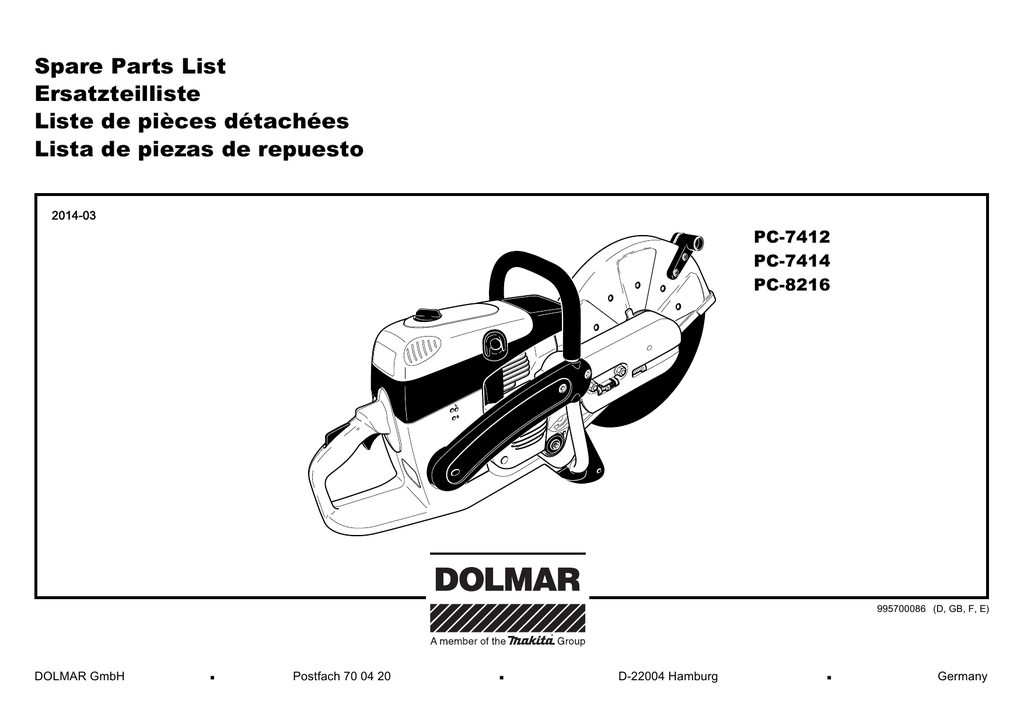 Dolmar Makita Zylinder und Kolben D = 52 HeadDeco SLR