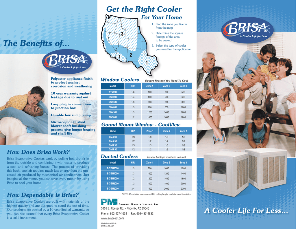 brisa swamp cooler models