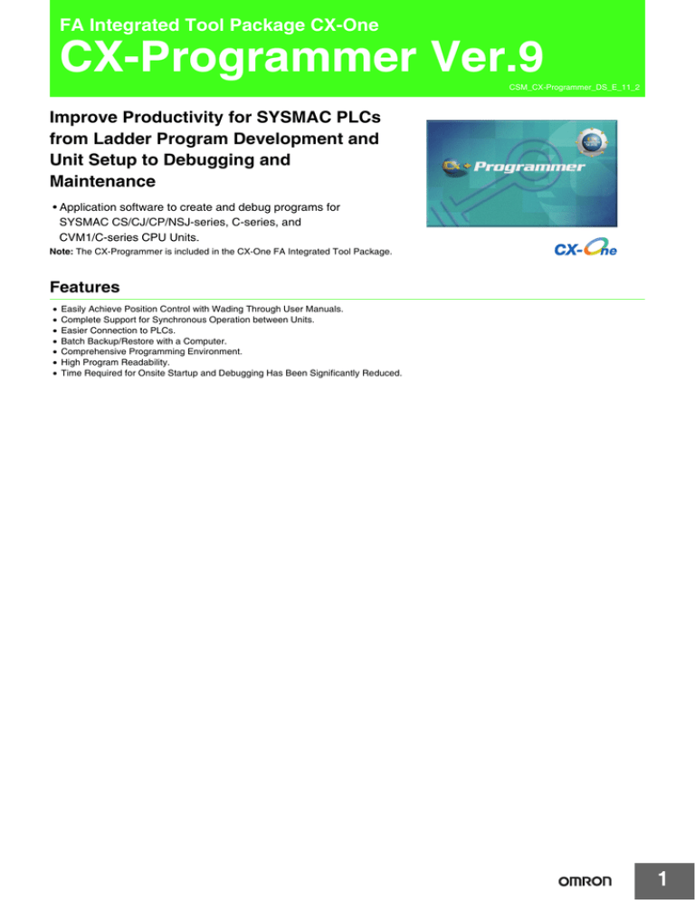 Cx Programmer Ver 9 Fa Integrated Tool Package Cx One Manualzz