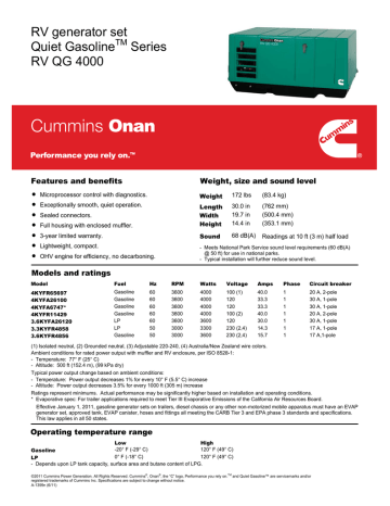 cummins onan rv qg 4000 manual | Manualzz