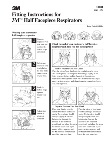 Fitting Instructions for 3M 6291 P100 Particulate Respirator | Manualzz