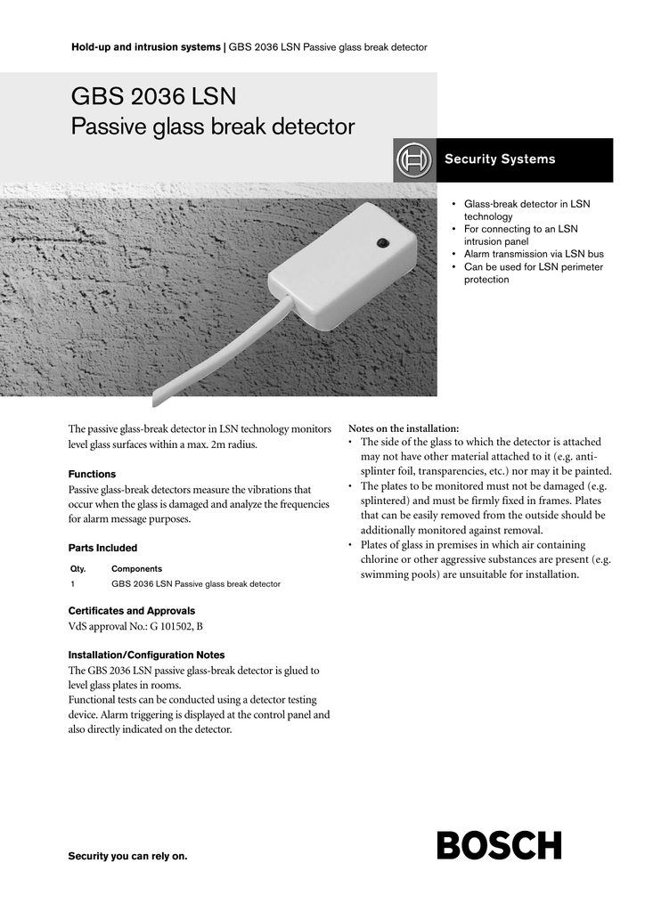 Gbs 2036 Lsn Hold Up And Intrusion Systems Manualzz Com