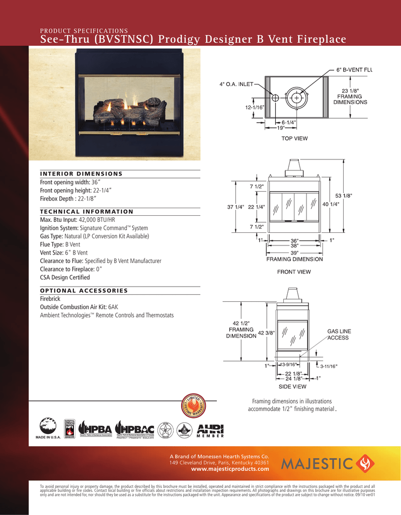 Majestic Prodigy Fireplace Manualzz Com