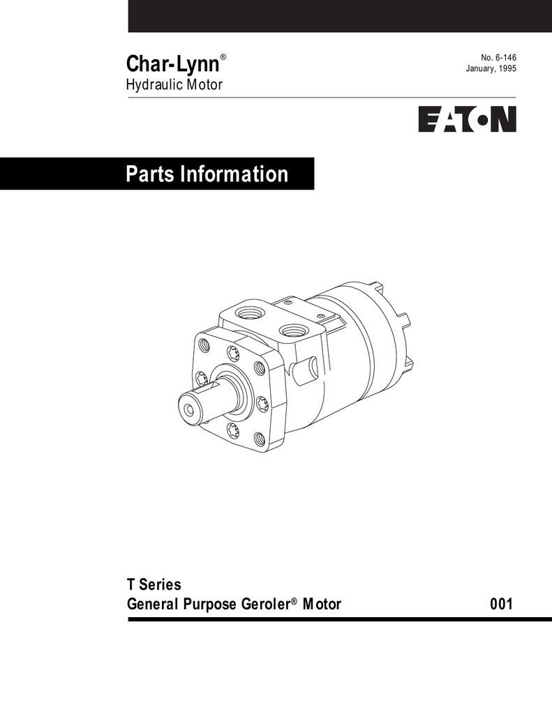 Eaton Char-Lynn Hydraulic Motor Shaft 1" woodruff key slot sensor 220879-001 