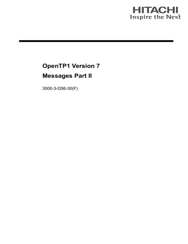 Opentp1 Version 7 Messages Part Ii 3000 3 D56 30 F Manualzz