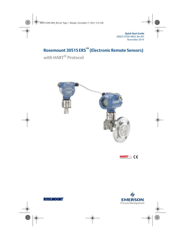 Rosemount 3051s Quick Start Guide