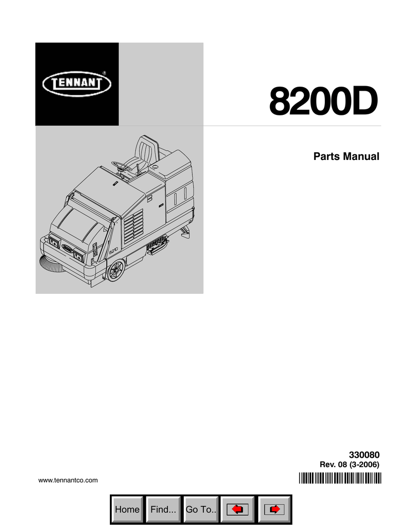 Tennant 8200 Part Manual | Manualzz