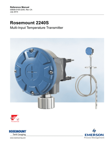 Rosemount 2240S Multi-Input Temperature Transmitter Reference Manual