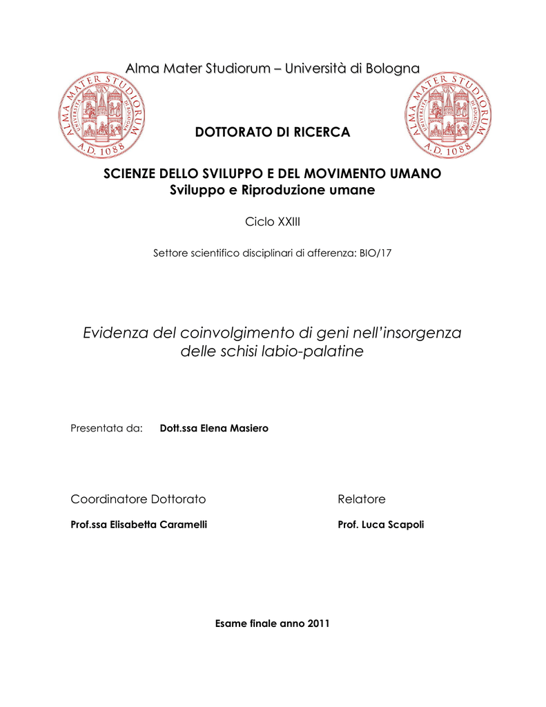 tesi dottorato agenesia tesi dottorato agenesia