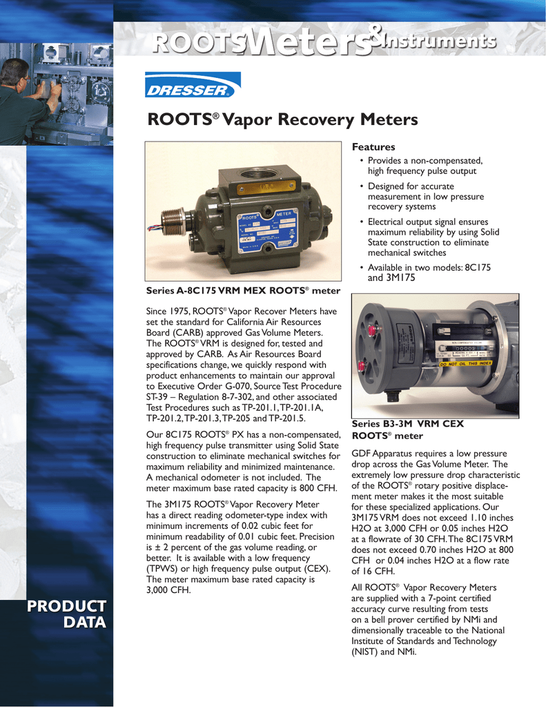 Roots Vapor Recovery Meters Features Manualzz