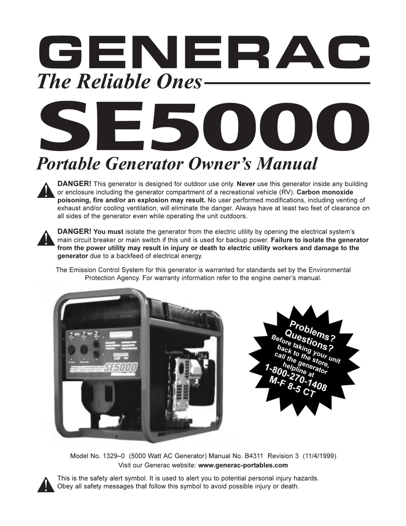 Generac 7550 exl owners manual download