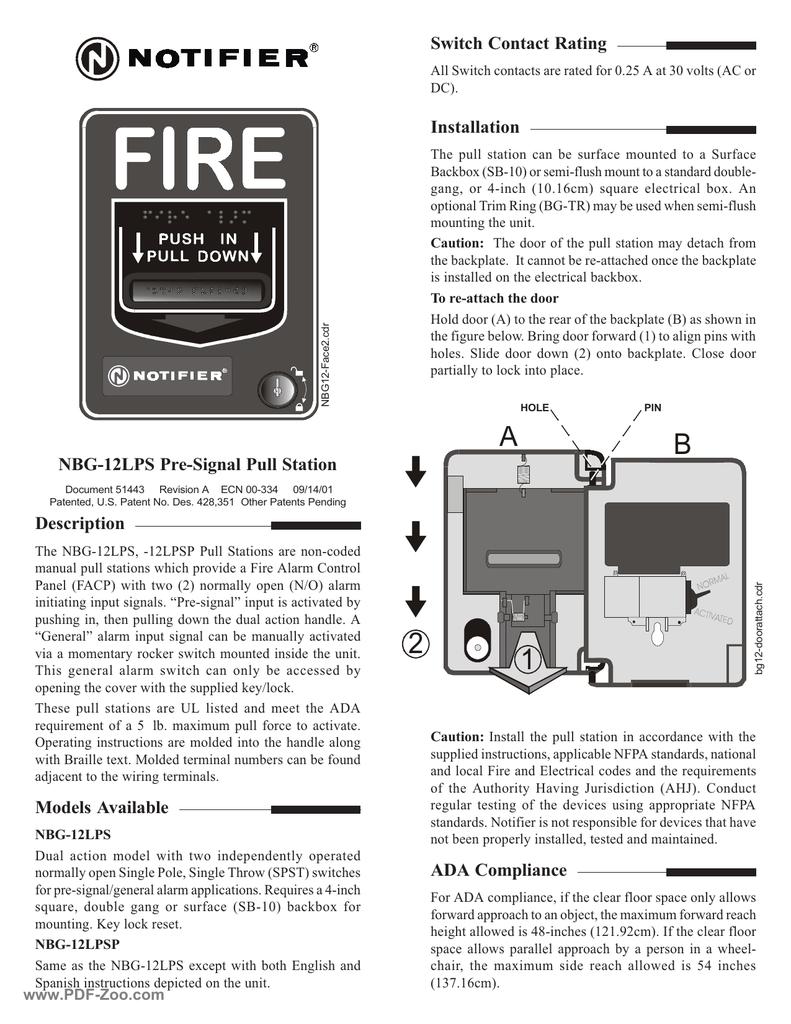 Notifier Nbg 12lps Pull Station Manualzz