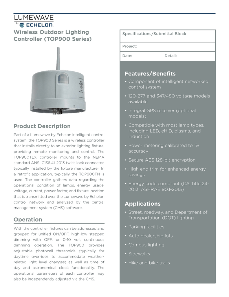 Wireless Outdoor Lighting Controller Top900 Series