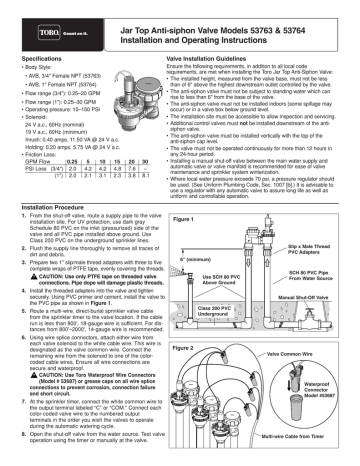 Toro 53763 53764 Plastic Electric Jar Top Anti Siphon Valve | Manualzz