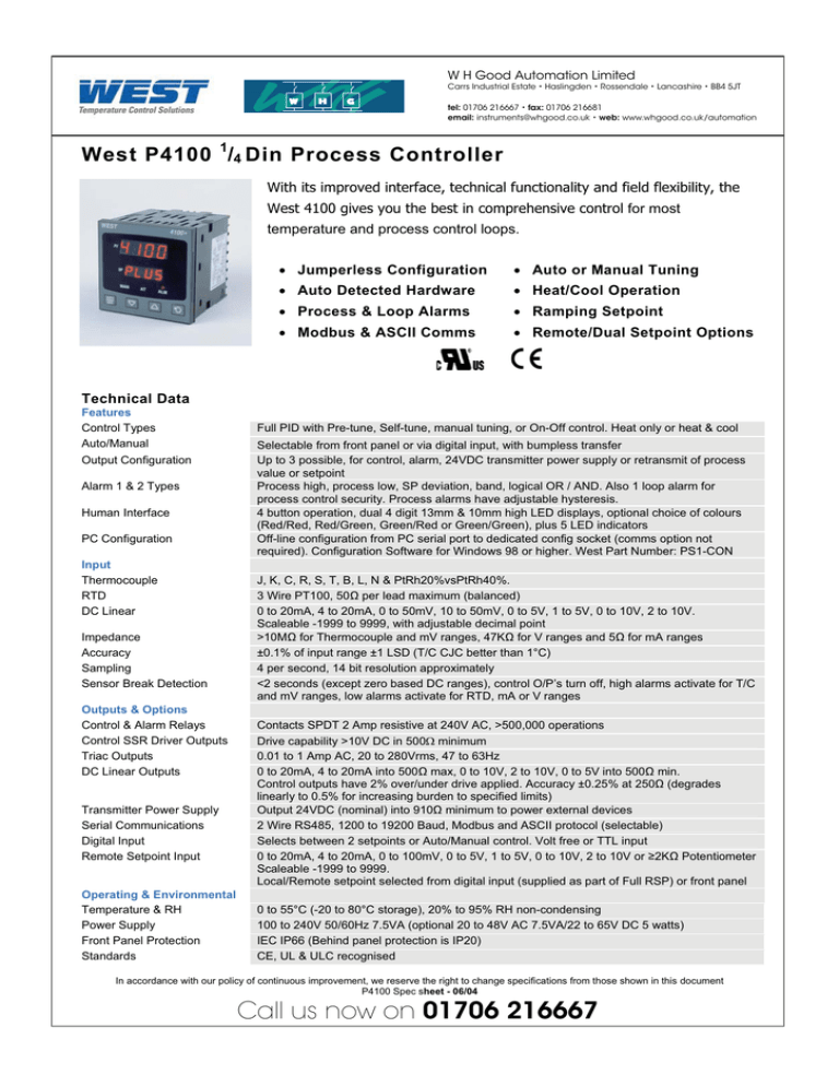 West P4100 Din Process Controller Manualzz