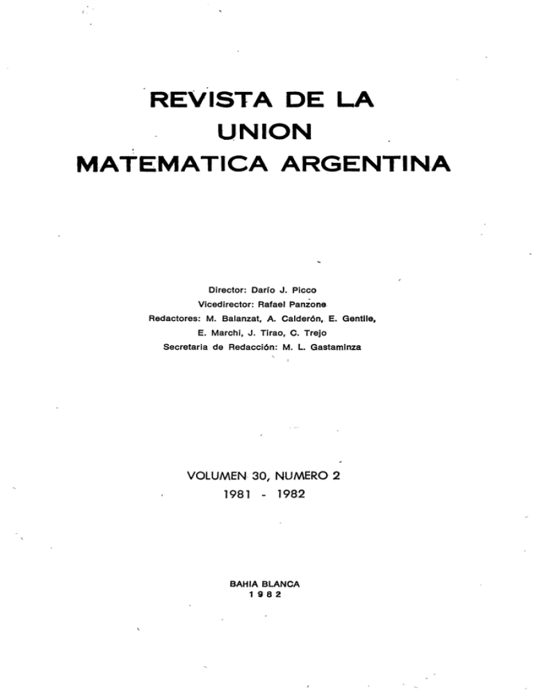 Revista De La Union Matematica Argentina J Manualzz