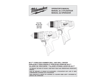 Milwaukee M12 2410-20 Operator's Manual | Manualzz