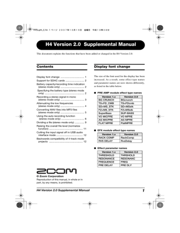 Zoom H4 Handy Recorder manual | Manualzz